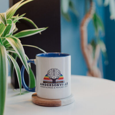 Therapy space within the Andersonville Mindfulness & Psychology's office space